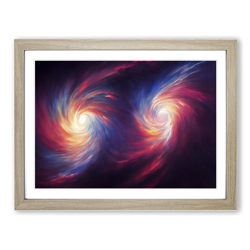 Colourful Cosmos Vol.2 - Framed Print, 25cm H x 34cm W x 2cm D, Oak