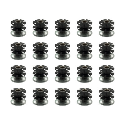 Outwater Industries Double Star Threaded Caster Insert | Heat Treated Steel | Fits 1-1/4 Inch Round 16-18 Gauge Tube | THREAD: 3/8-16 | 20 PACK