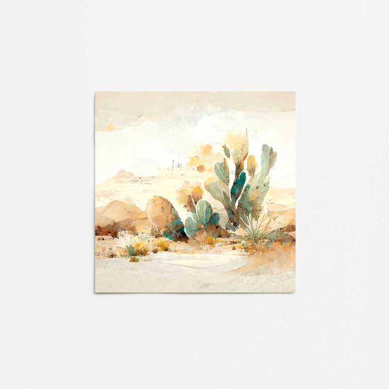 «Cactus in Sands», reproduction sur toile, H 16 po x l 16 po, Impression sans cadre, Ne s'applique pas