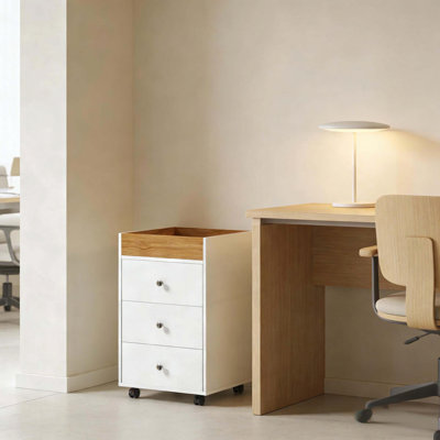 Armoire de rangement mobile avec 3 tiroirs et plateau amovible