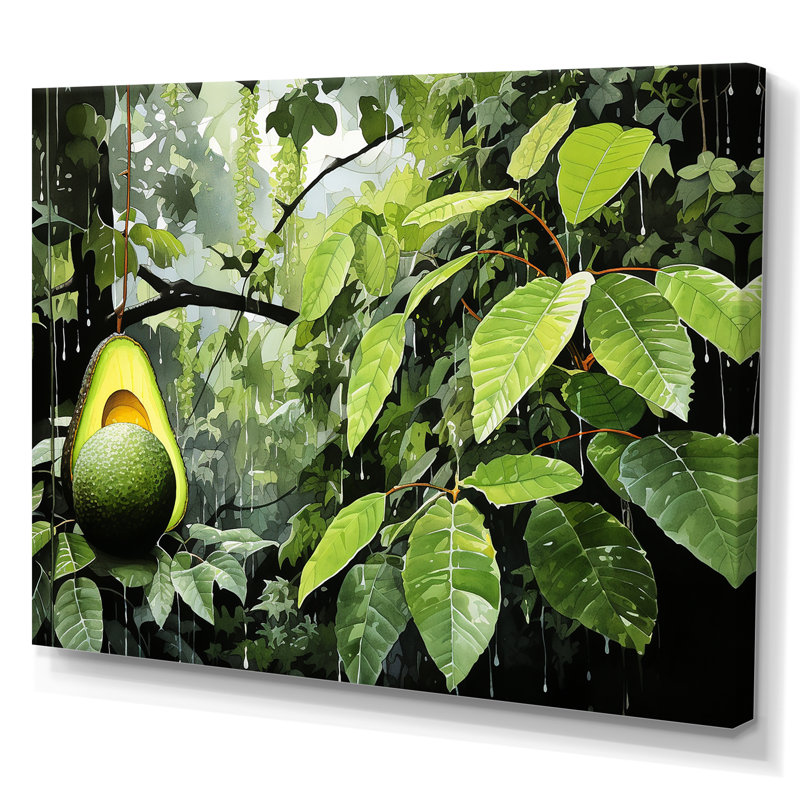 Arbres d'avocat fruits - Art mural fruits, H 16 po x l 32 po x P 1 po