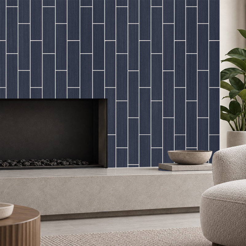 Refinery 6'' W x 24'' L Porcelain Singular Tile, Navy