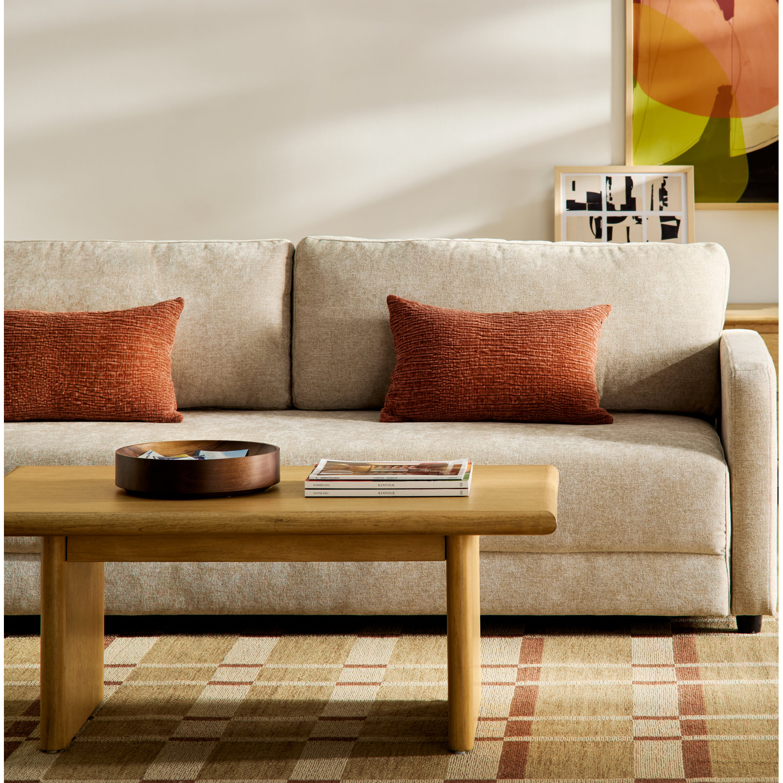 Savelle 88'' Upholstered Sleeper Sofa, Milo Linen Chenille