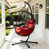 Structure noire / coussin rouge est en rupture de stock