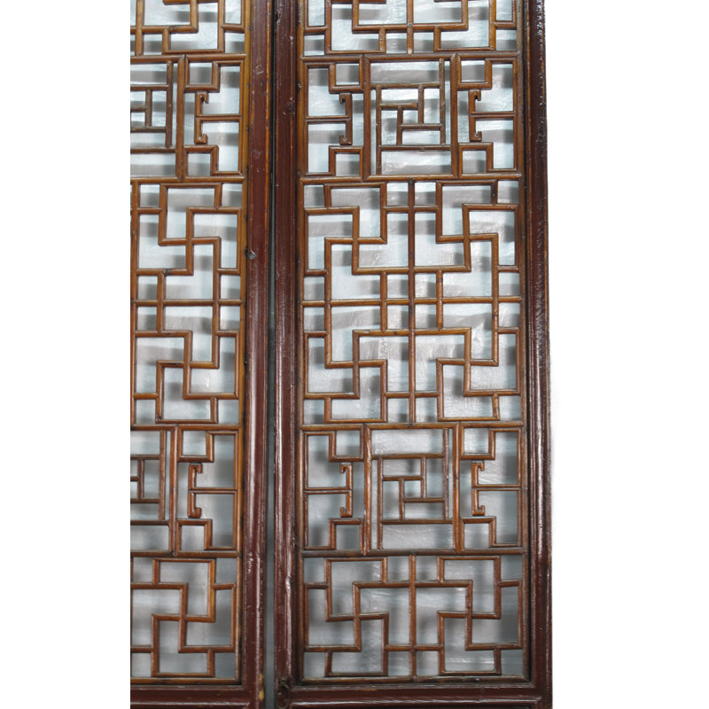 Asian Classic Stained Wood Pivot Screen Doors