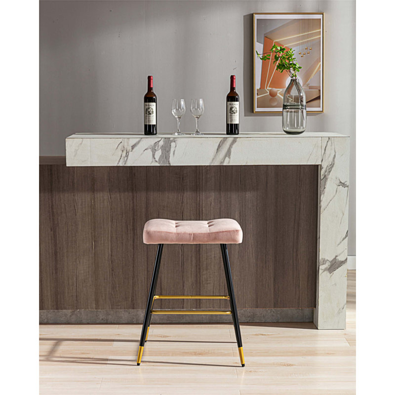 Tabouret de comptoir 26,38 po Manucher, Rose