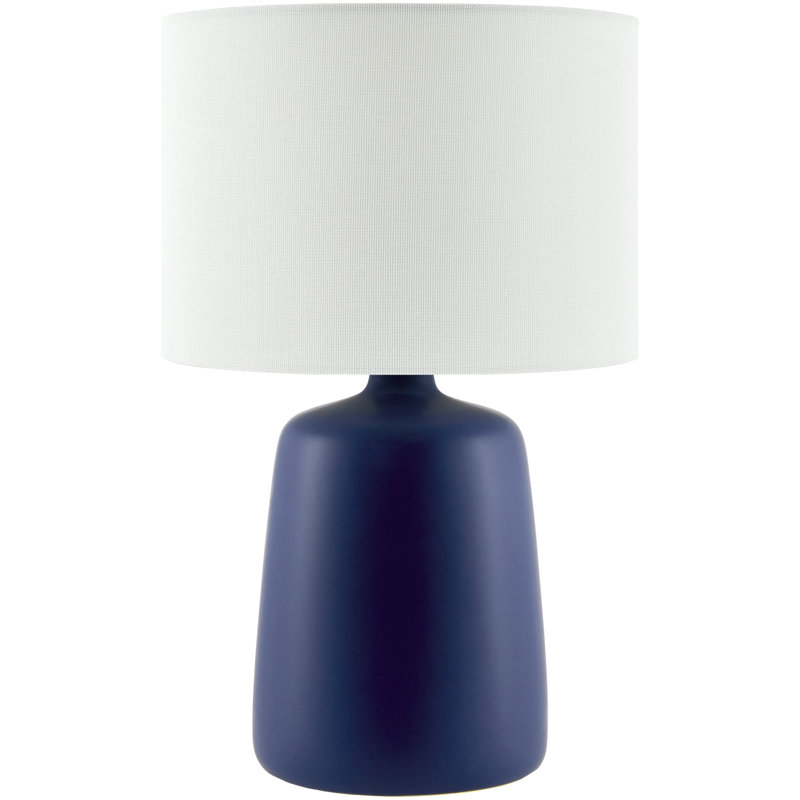 Elio Ceramic Table Lamp with Linen Shade, Navy