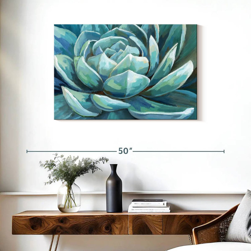 Harnek Cerulean Succulent, 24" H x 36" W