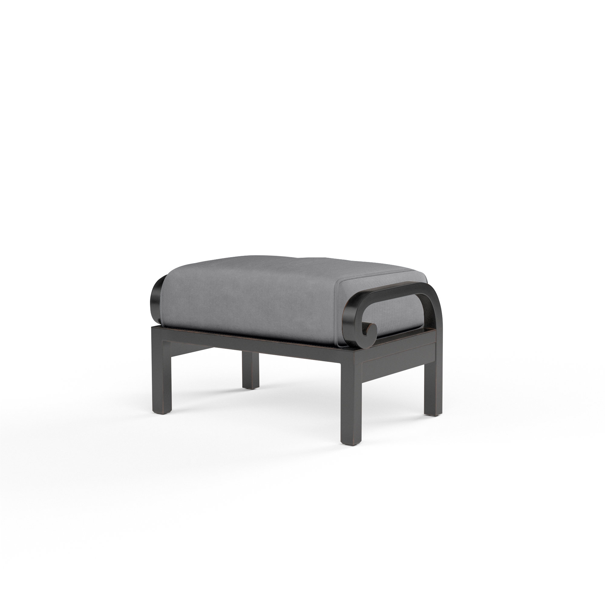 Monterey Outdoor Ottoman with Sunbrella® Cushion, Canvas Granite Sunbrella® Canvas