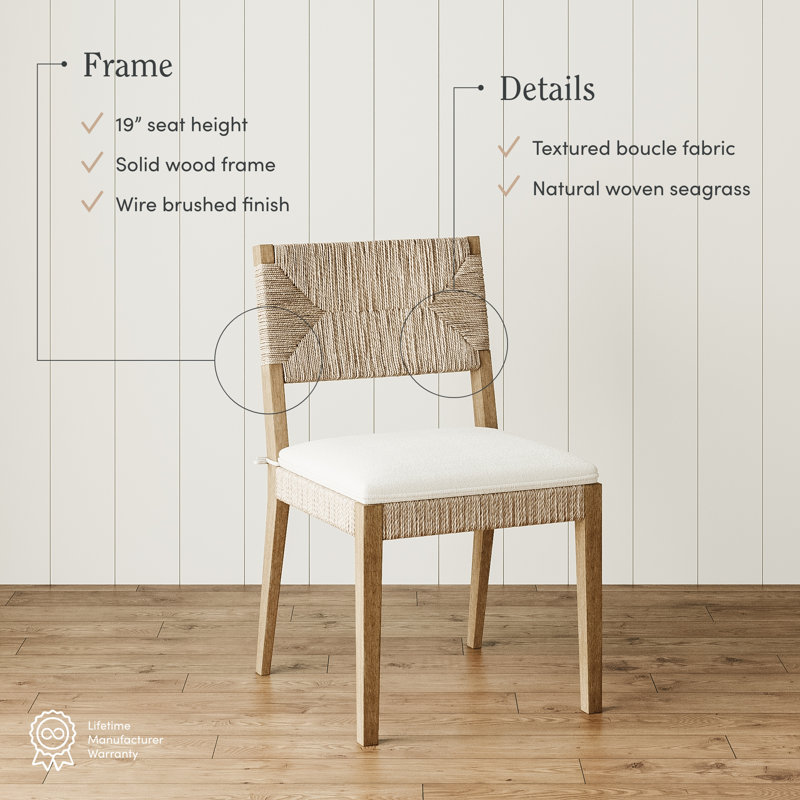 Claudinette Boho Seagrass Dining Chair, 4