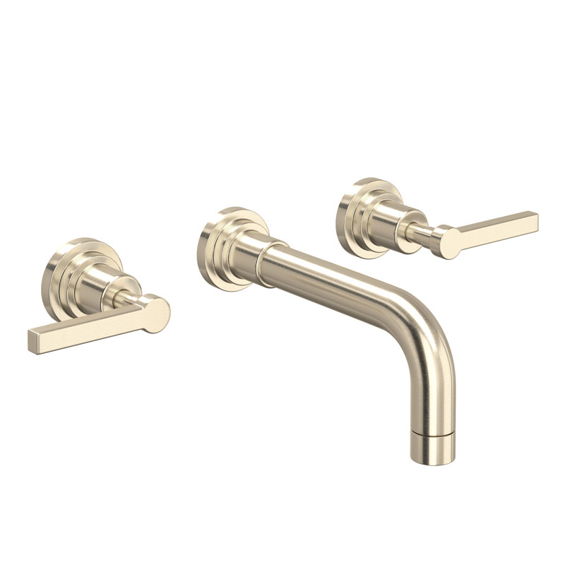 Lombardia® Wall Mount Bathroom Faucet, Lever Handle, Satin Nickel