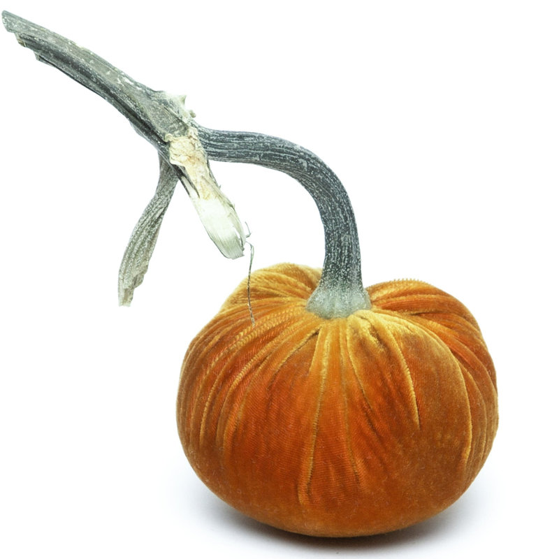 D'Or Silk Velvet Pumpkin, 4" H x 2.5" W x 2.5" D