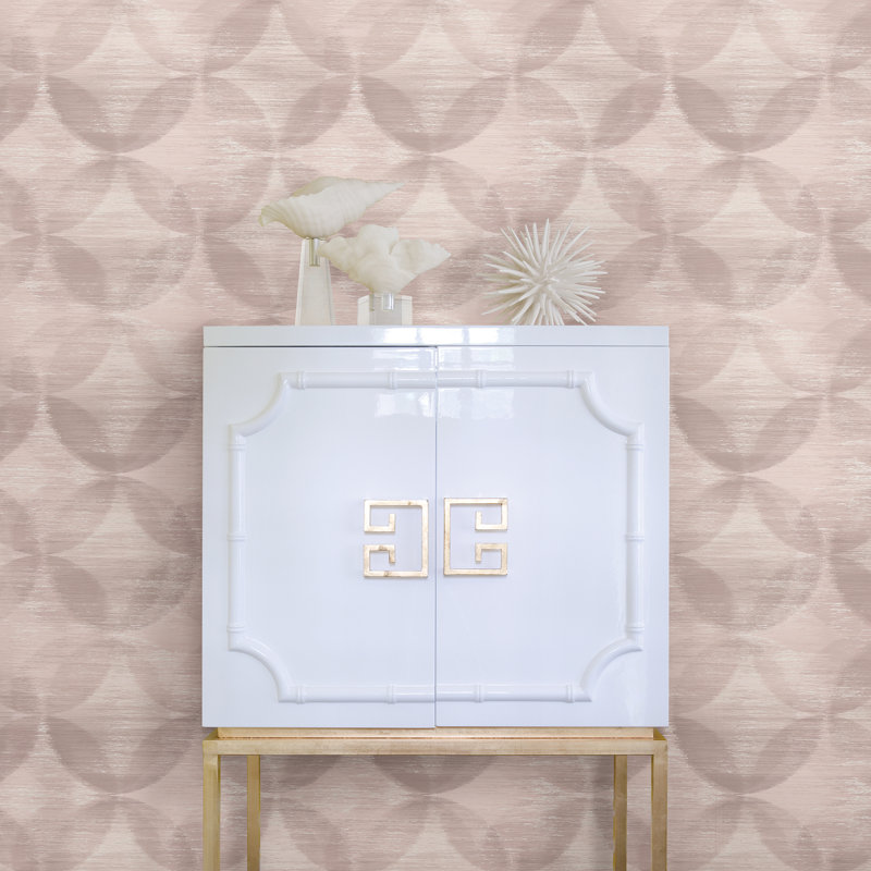 Celadon Geometric Roll, Pink