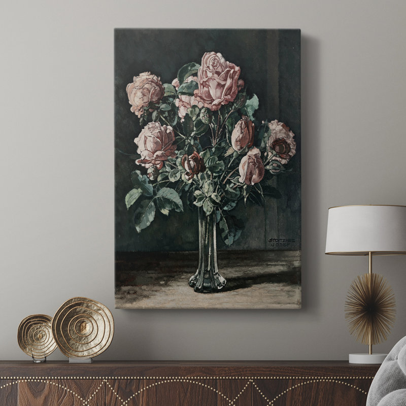 Motif floral rétro CCXV - galerie Cavas, H 36 po x l 24 po