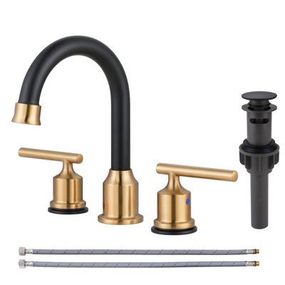 2-handle Bathroom Faucet with Drain Assembly