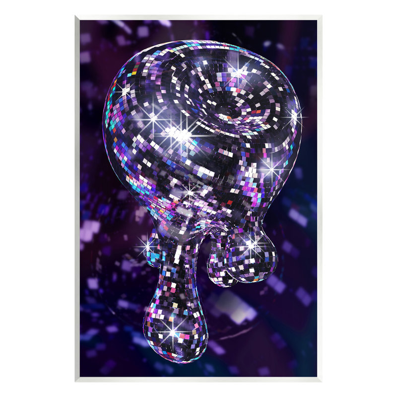Art abstrait abstrait sur plaque disco par Ziwei Li, H 19 po x l 13 po