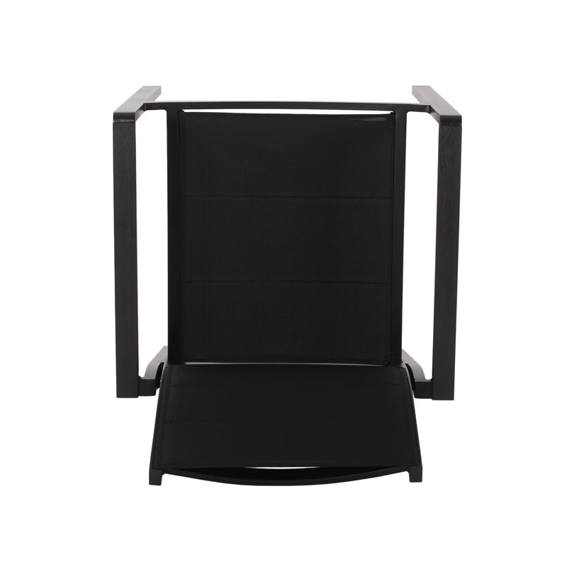 Outdoor Black Dining Chair - Aluminum Frame & Mesh Seat, Weather , 22"D X 23"W 32.47"H Frame, , Modern Style,
