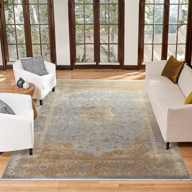Florance Foggia High-Low Acrylic/Viscose Area Rug, Rectangular 5'3" x 7'5"