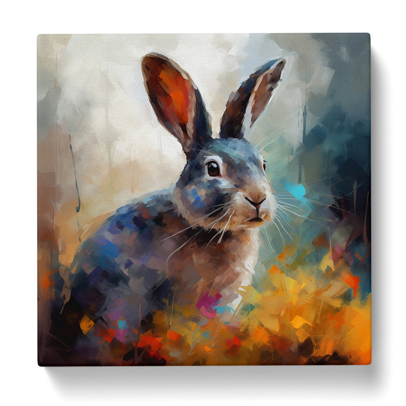 Rabbit Impressionism No.2 - Wrapped Canvas - Framed Print, 50cm H x 50cm W x 3cm D