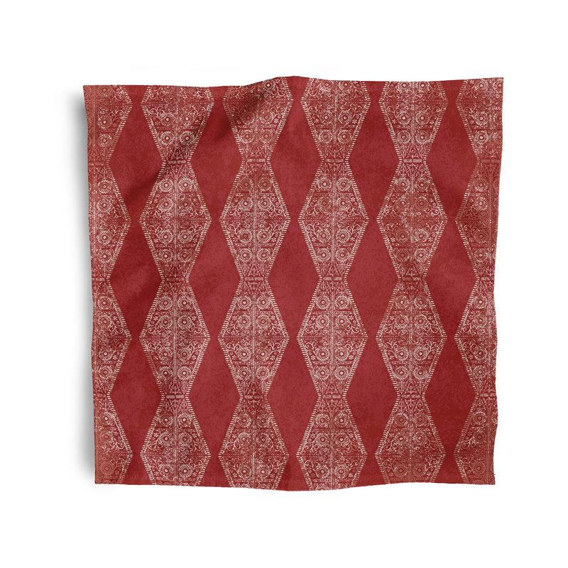 Cintya Polyester Ikat Square Napkin, Red