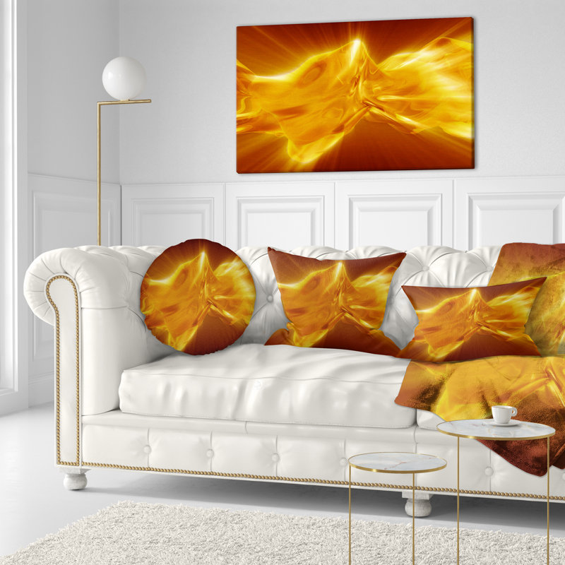  Coussin lombaire abstrait avec plasmas liquides et liquide avec Fiery Shine