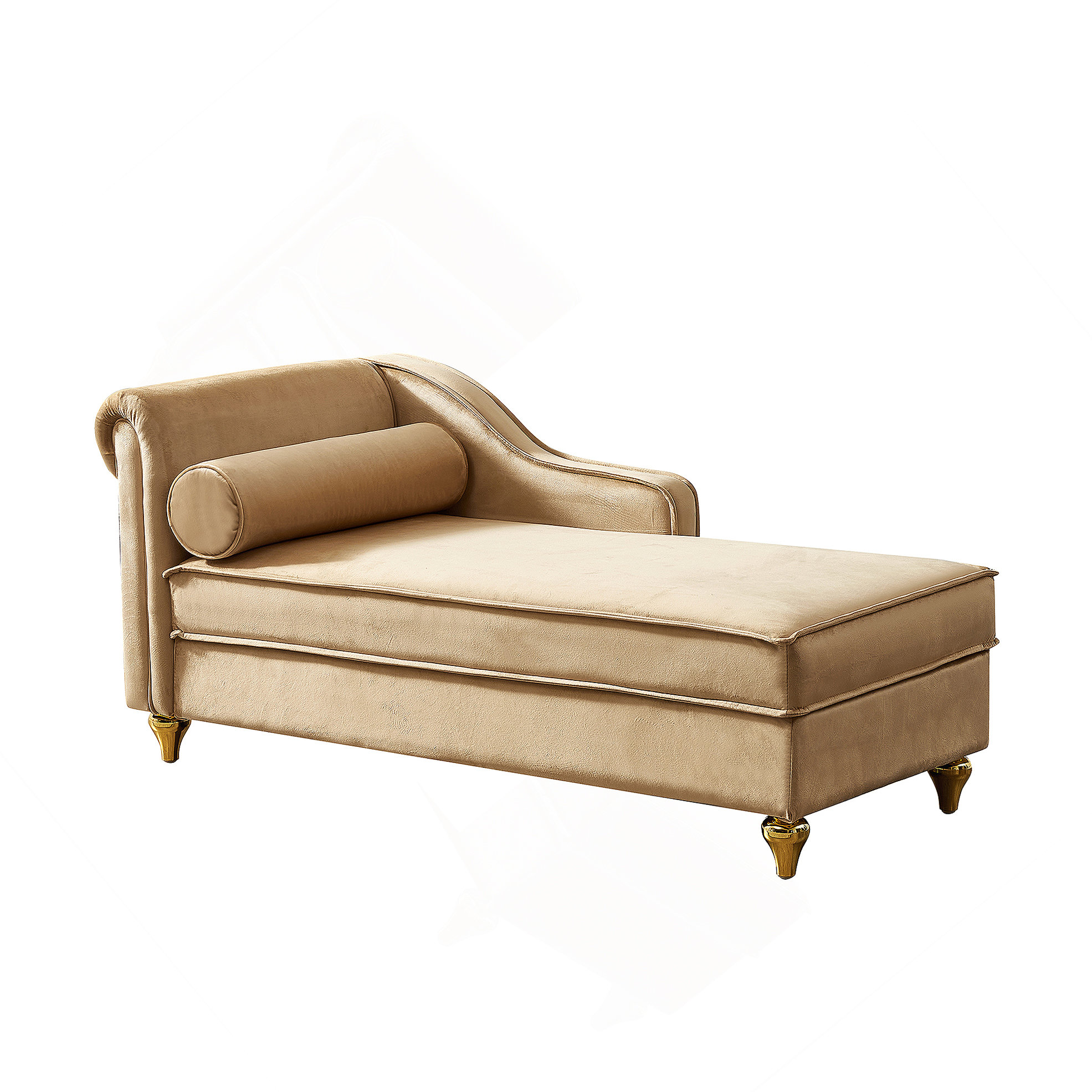 Mercer41 Modern Upholstery Chaise Lounge Chair With Storage Velvet ...