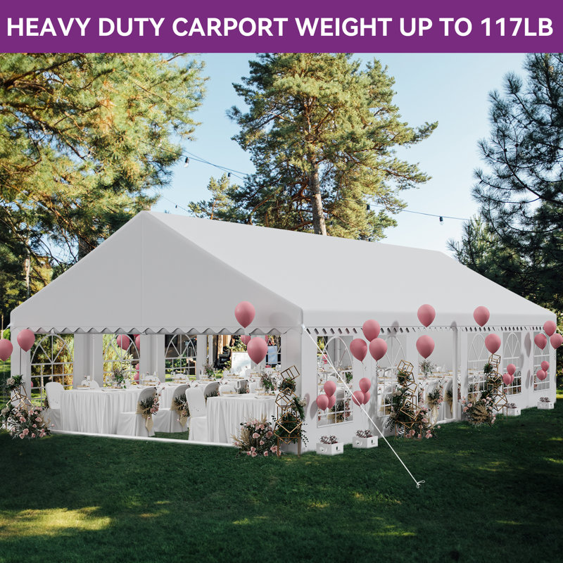Heavy Duty Galvanized Steel Dome Canopy, 40 ft. W x 20 ft. D