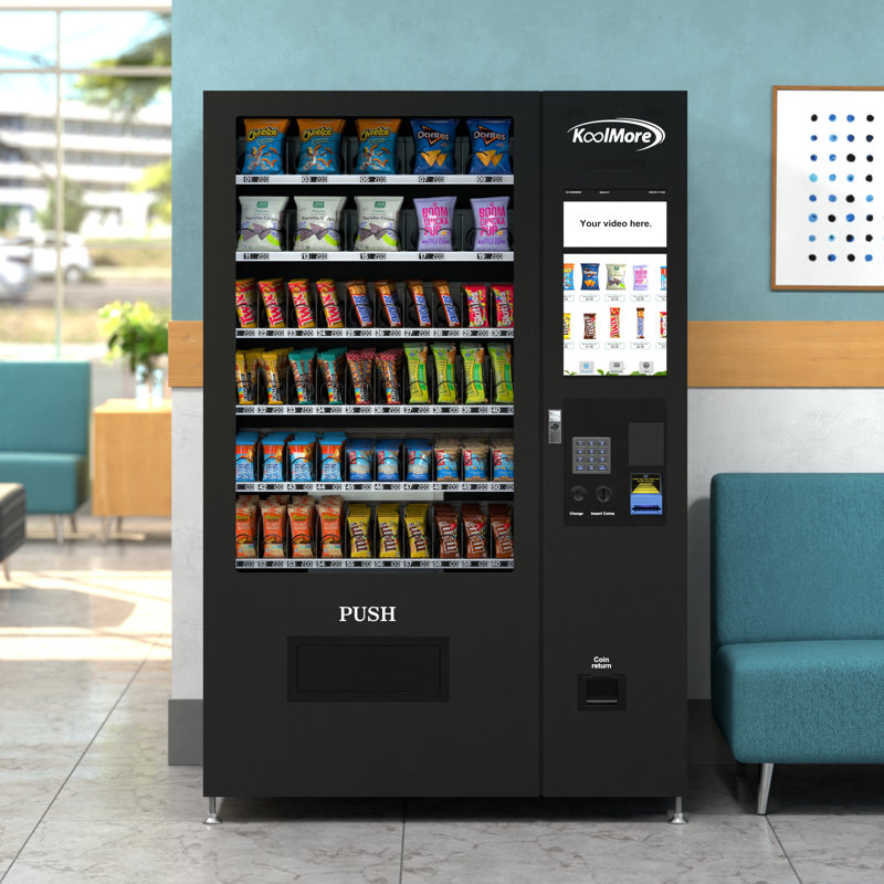 Non-Refrigerated Snack Vending Machine 60 Slots and 22 Inch Touch Screen with Bill Acceptor