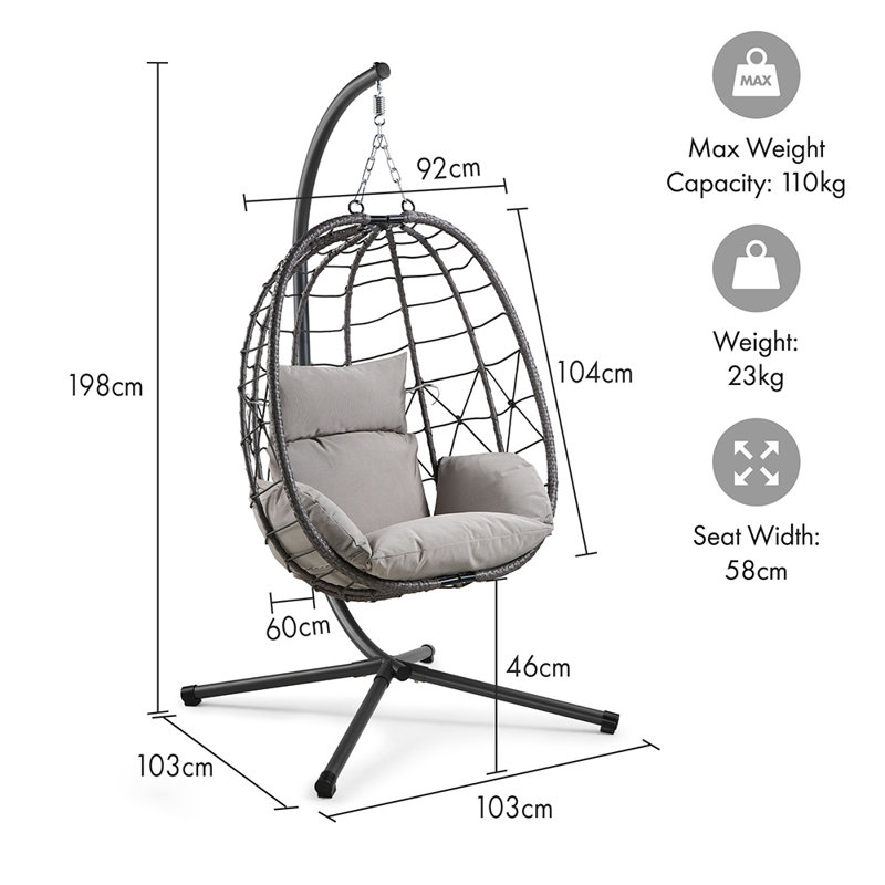 Grey Egg Chair with Stand