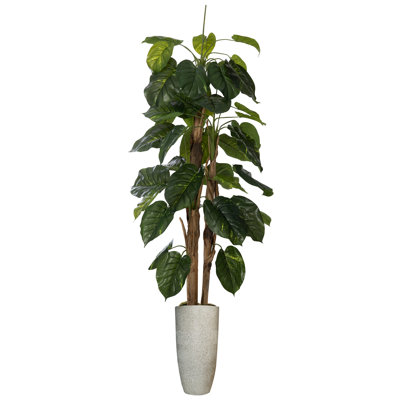 Panama 86'' Faux Devil's Ivy (Scindapsus Aureus) Tree in Planter