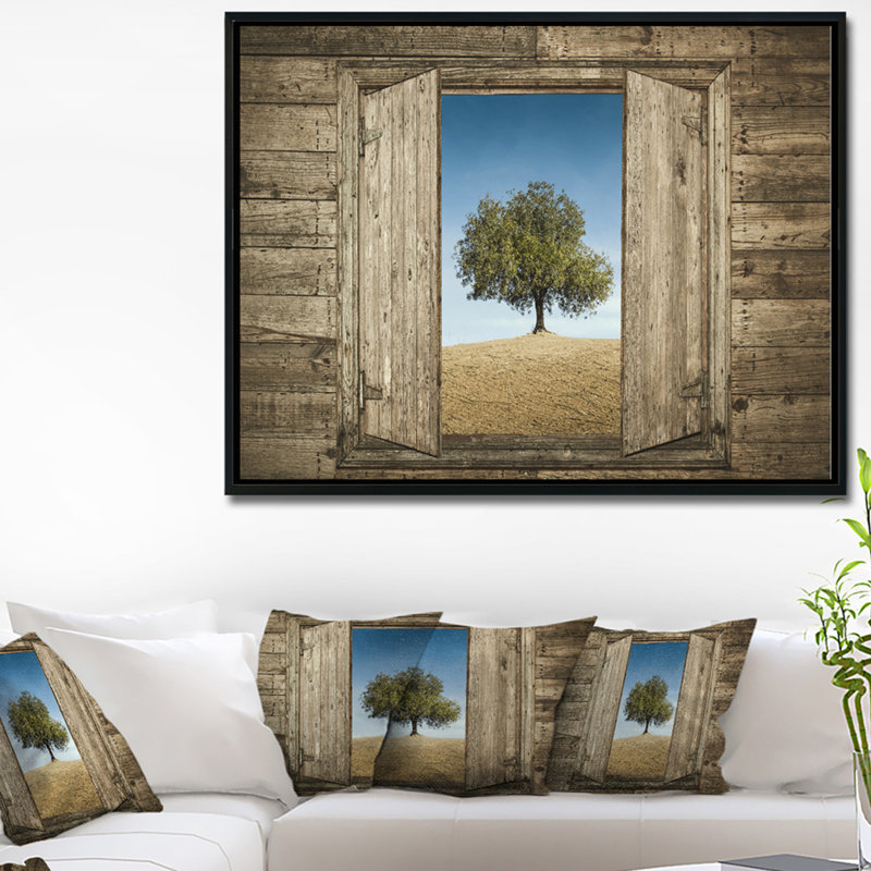 «Window Open to Solitaire Tree», impression, H 12 po x l 20 po x P 1 po, Toile avec cadre flottant