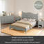 Ensemble de chambre à coucher de style rétro 4 pièces, lit plateforme grand avec un design élégant, table de chevet et commode avec poignée en métal-1544865104