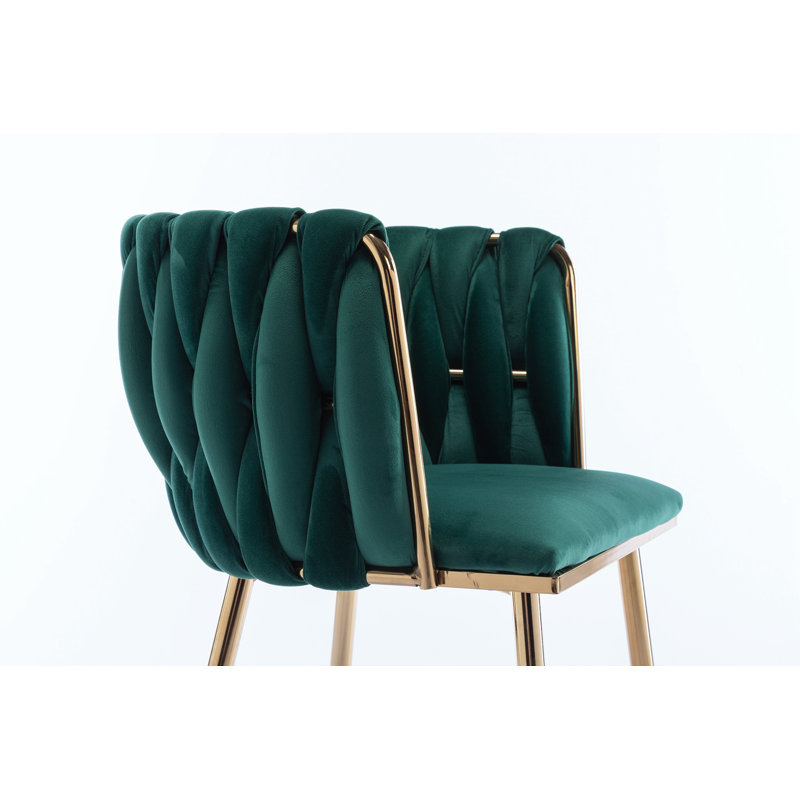 Chaises de salle à manger rembourrées Ahsoka, Vert