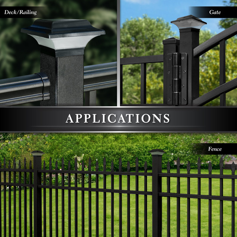 Black Aluminum LED Solar Post Cap Light Multipack