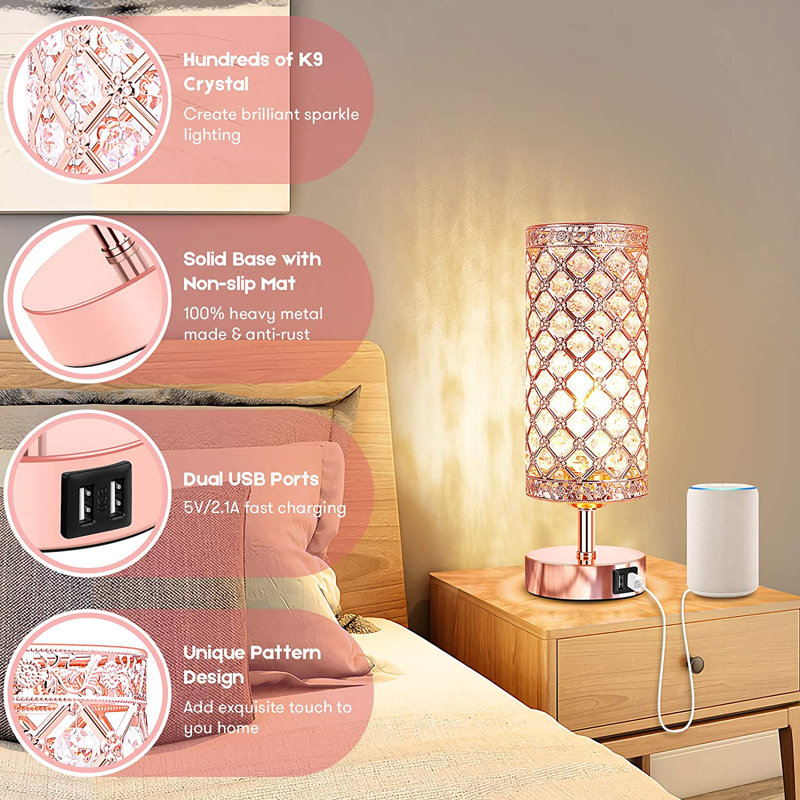 Gelena Metal USB Table Lamp