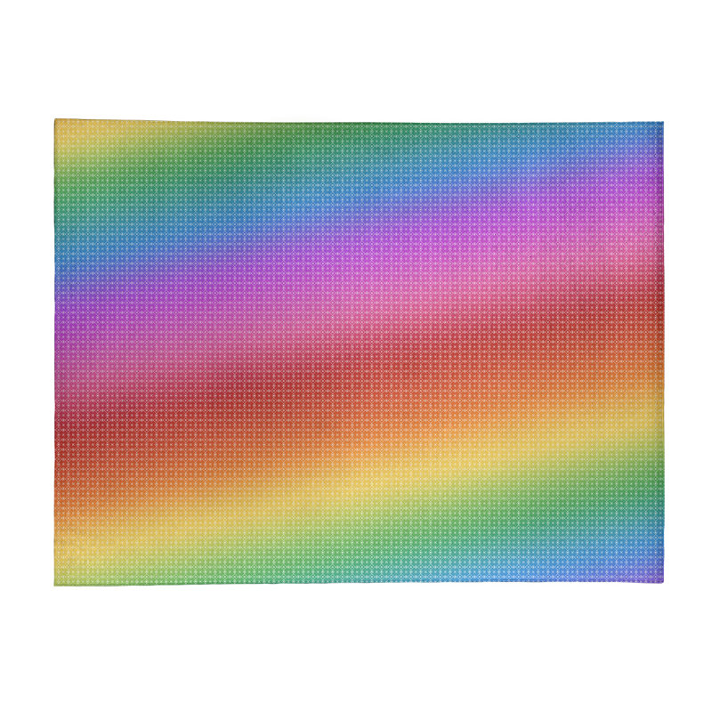 Tapis bleu/rouge/jaune dégradé napperon, Rectangle 5 pi x 7 pi