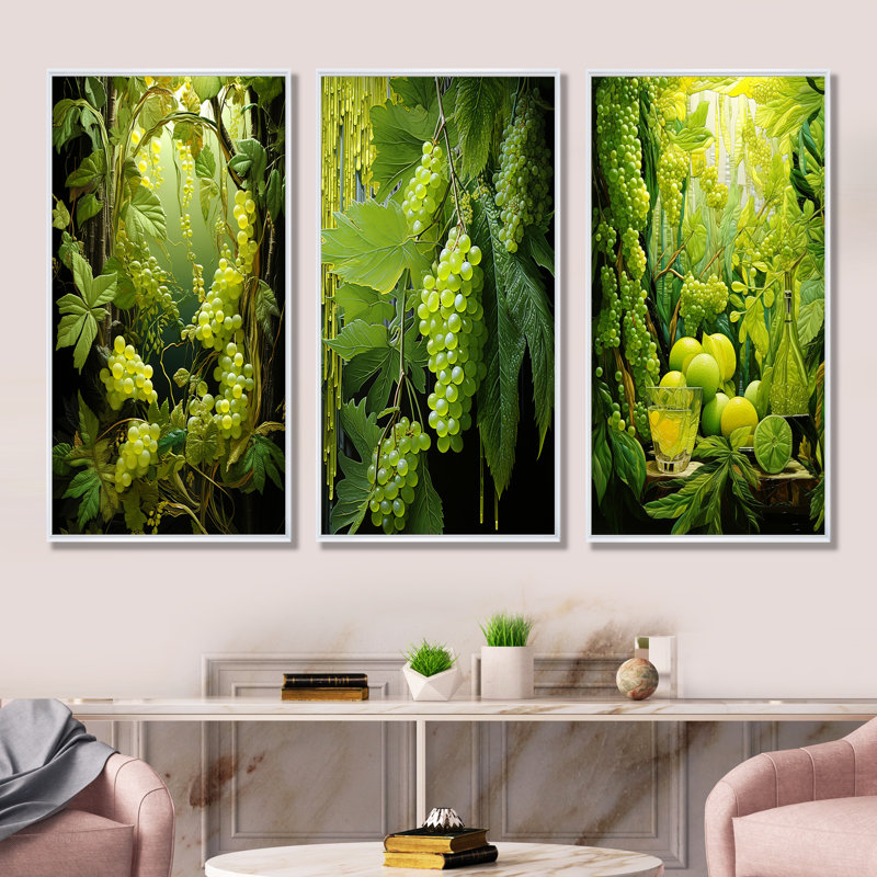 «White White Forest Tranquility - Judaism», ensemble de 3 impressions sur toile, H 40 po x l 60 po, Cadre flottant blanc