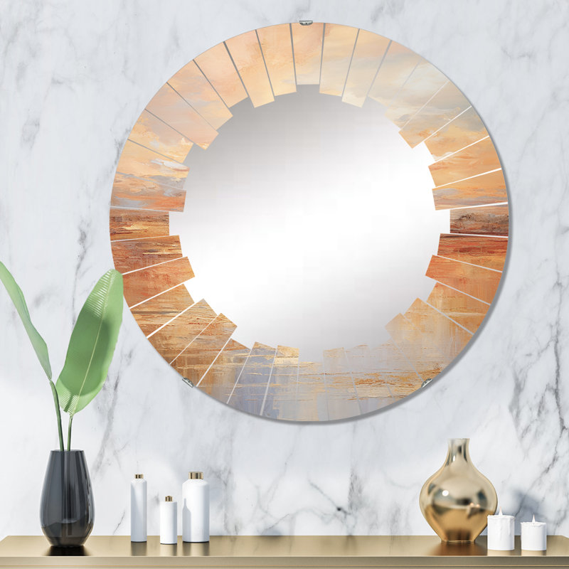 Miroir mural Bold Sunset Golden Collage I, 32 po x 32 po