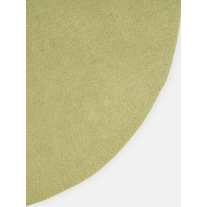 Solid Colour Wool Hand Woven Shag Area Rug, Round 70cm
