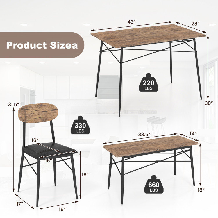 Wilona 2 - Person Four Leg Dining Set