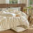 MooMee Wavy Striped Duvet Cover Set 100% Washed Cotton Linen Like Textured Breathable Lightweight-107521580-120285962