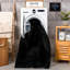 Tapis noir en polyester tissé à la machine Mubaarak-60787827