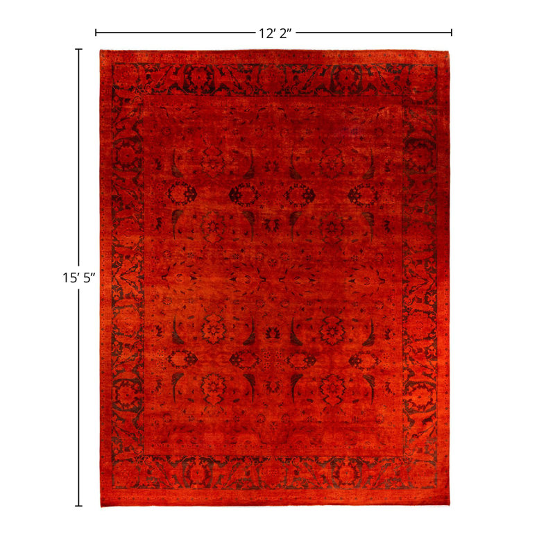 Veracruz One-of-a-Kind 12' 2" X 15' 5" New Age Rectangular Wool Area Rug Orange