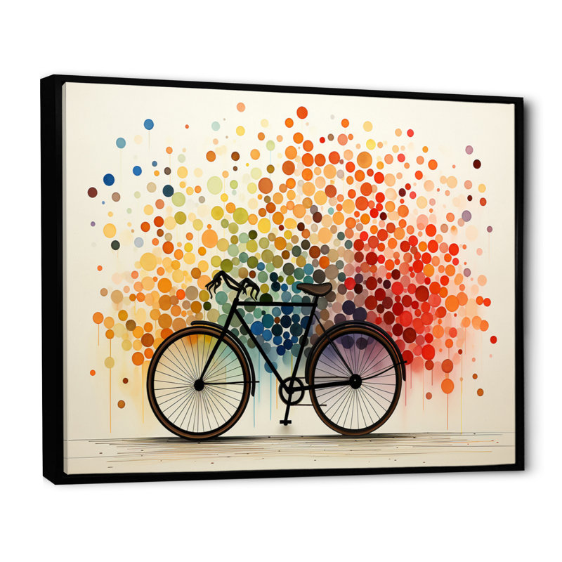 Impression sur toile, pédales géométriques Maaja, Cadre photo noir, H 34 po x l 44 po x P 1,5 po
