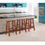 Tabouret de bar et de comptoir en bois massif massif Messer, 29 po, chêne foncé Messer (ensemble de 3)-406351154-503425488-465178697