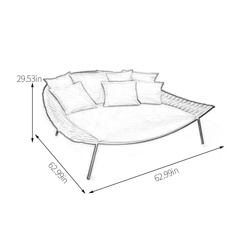 Lit de jour d'extérieur en tissu 62,99 po Leisure