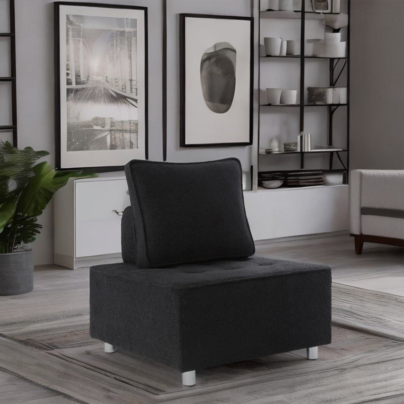 Fauteuil de repos avec repose-pieds, Tissu noir