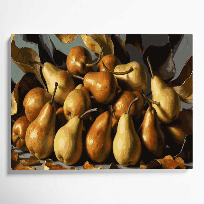 Art mural sur toile brun Fruit Pear, H 12 po x l 18 po