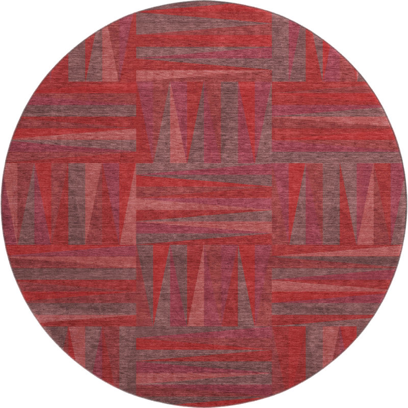 Premium Machine Washable Collett AMF1012 Squares Rug, Round 8'