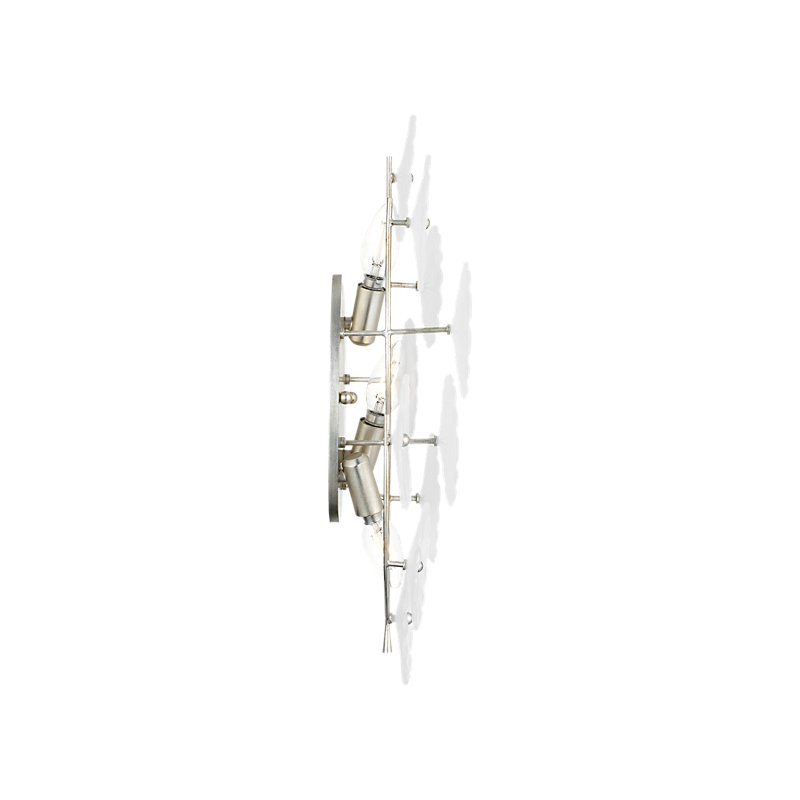 Julie Neill 3 - Light Armed Sconce, Burnished Silver Leaf